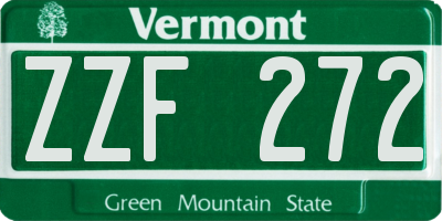 VT license plate ZZF272