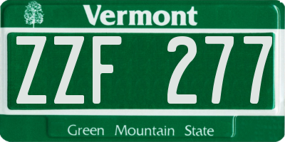 VT license plate ZZF277