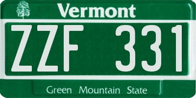 VT license plate ZZF331