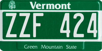 VT license plate ZZF424