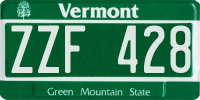 VT license plate ZZF428