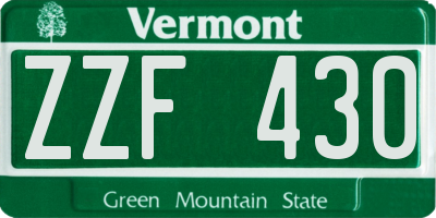 VT license plate ZZF430