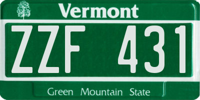 VT license plate ZZF431