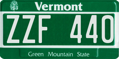VT license plate ZZF440