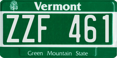 VT license plate ZZF461