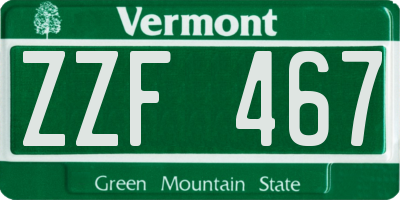 VT license plate ZZF467