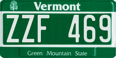 VT license plate ZZF469