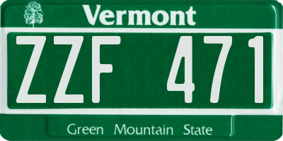 VT license plate ZZF471