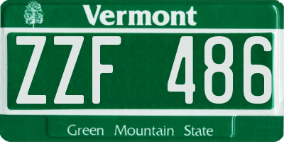 VT license plate ZZF486