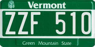 VT license plate ZZF510