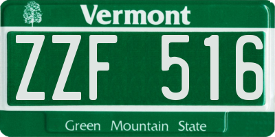 VT license plate ZZF516