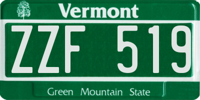 VT license plate ZZF519