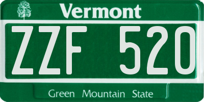 VT license plate ZZF520