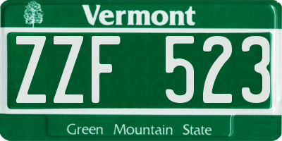 VT license plate ZZF523
