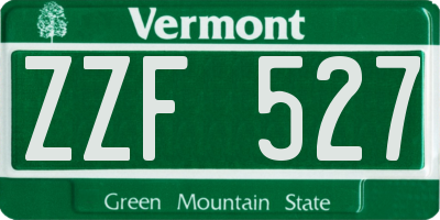 VT license plate ZZF527