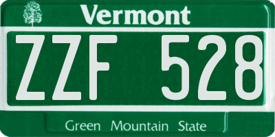 VT license plate ZZF528