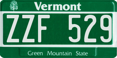 VT license plate ZZF529