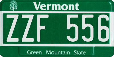 VT license plate ZZF556