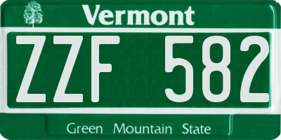 VT license plate ZZF582