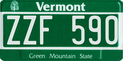 VT license plate ZZF590
