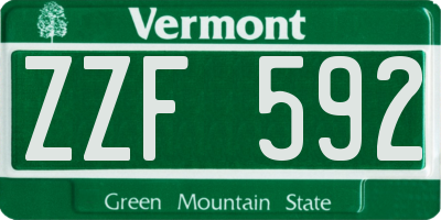 VT license plate ZZF592