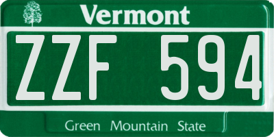 VT license plate ZZF594