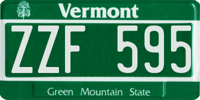 VT license plate ZZF595