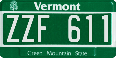 VT license plate ZZF611