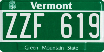 VT license plate ZZF619