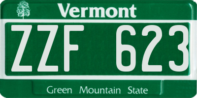 VT license plate ZZF623
