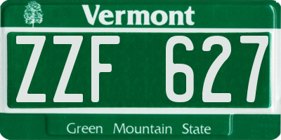 VT license plate ZZF627