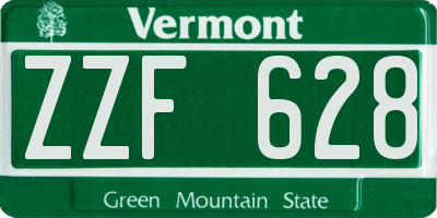 VT license plate ZZF628