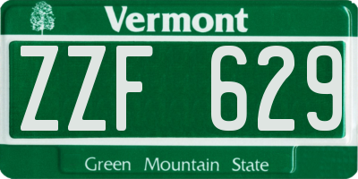 VT license plate ZZF629