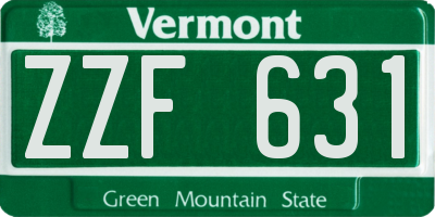 VT license plate ZZF631