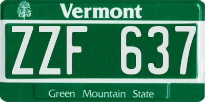 VT license plate ZZF637