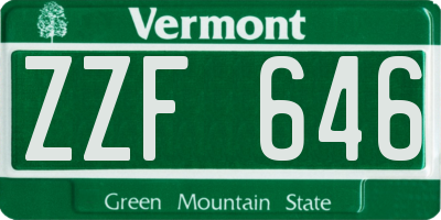 VT license plate ZZF646