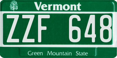 VT license plate ZZF648
