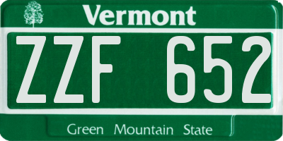 VT license plate ZZF652