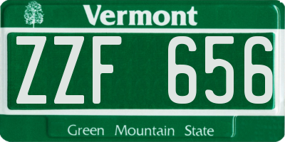 VT license plate ZZF656