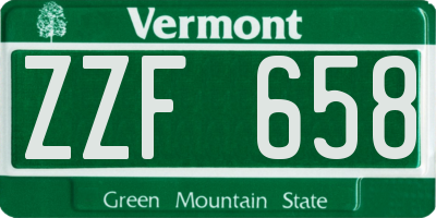 VT license plate ZZF658