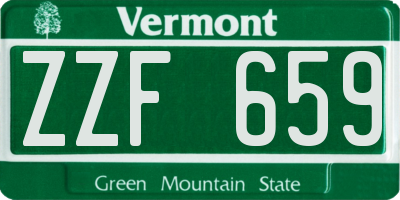 VT license plate ZZF659
