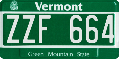 VT license plate ZZF664