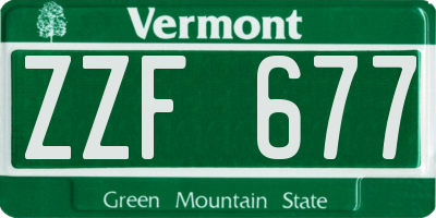 VT license plate ZZF677