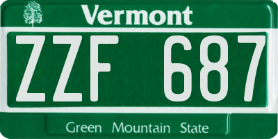 VT license plate ZZF687
