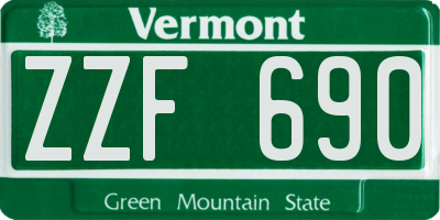 VT license plate ZZF690