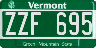 VT license plate ZZF695