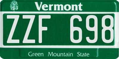 VT license plate ZZF698