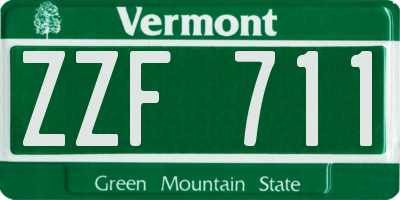 VT license plate ZZF711