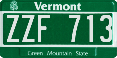 VT license plate ZZF713