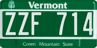 VT license plate ZZF714